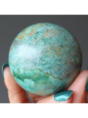 Chrysocolla Sphere Earth Connection Crystal Ball Blue Green Gemstone Healing Orb